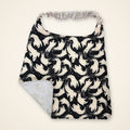 Black Ghosts / Cream Polka Dots drool bib, ghost side