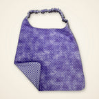 Lavender Gingham / Lavender Dots drool bib, dot side