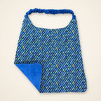 Blue Mosaic / Solid Blue drool bib, mosaic side