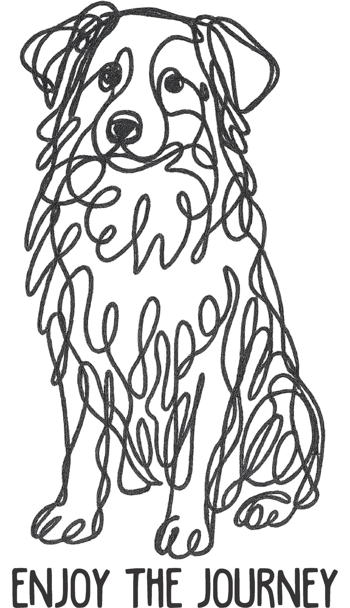 Enjoy the Journey - Line Art Dog shirt design