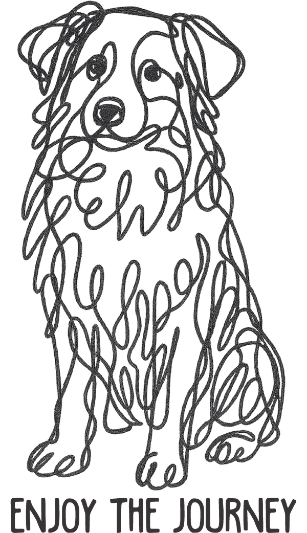 Enjoy the Journey - Line Art Dog