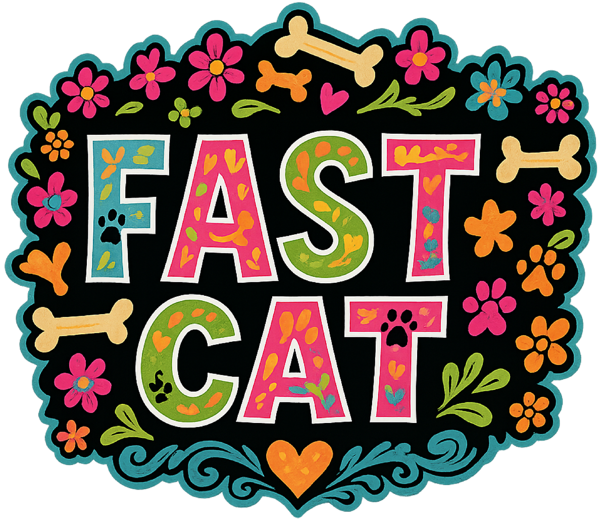 Fast CAT Flowers & Bones shirt design