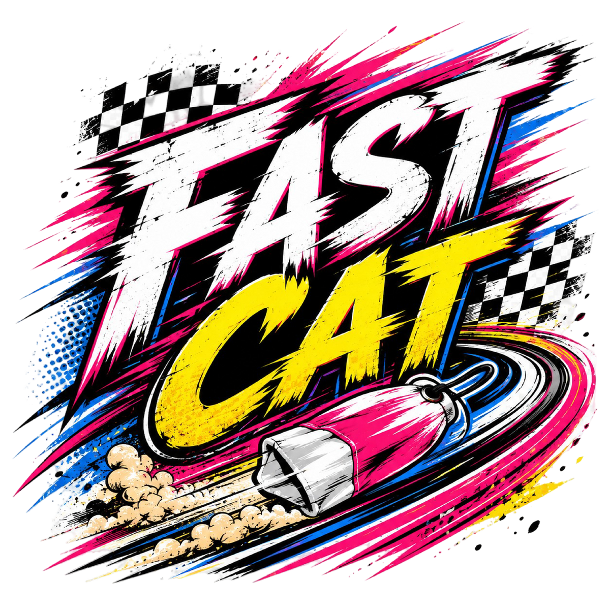 Fast CAT Checkered Flag shirt design