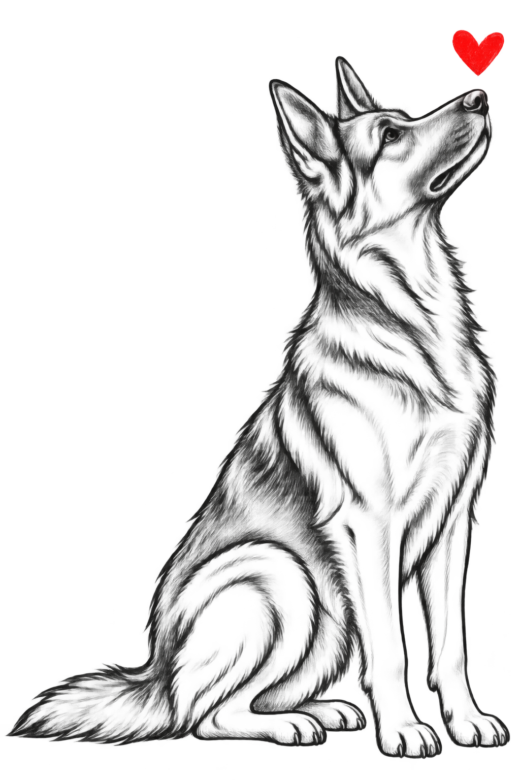 German Shepherd Heart shirt design