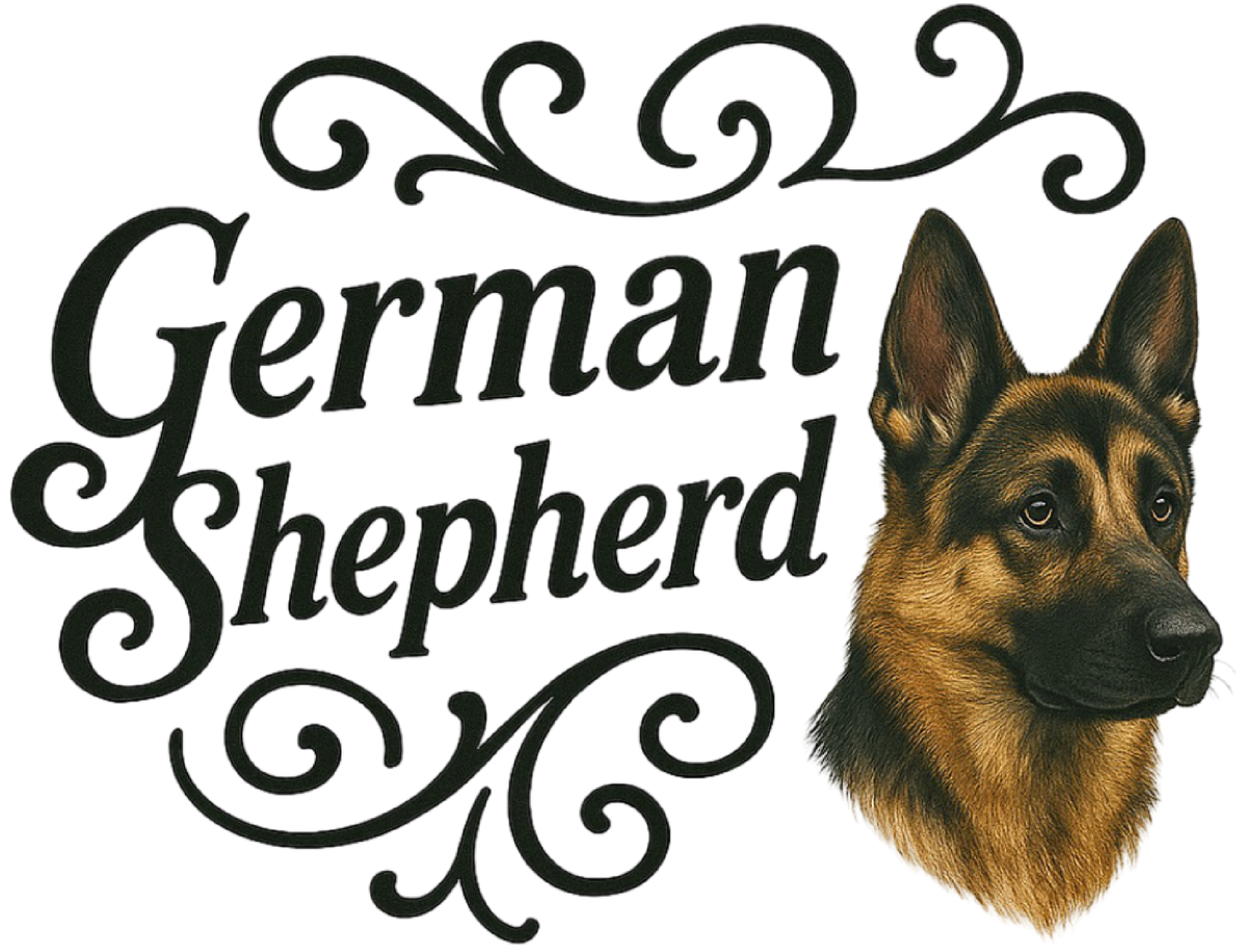 German Shepherd Portrait & Script shirt design
