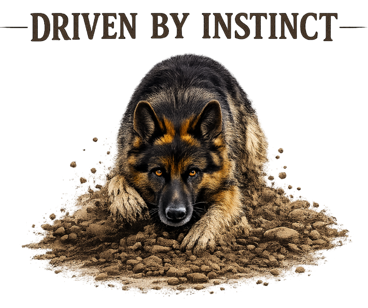 Driven by Instinct German Shepherd shirt design