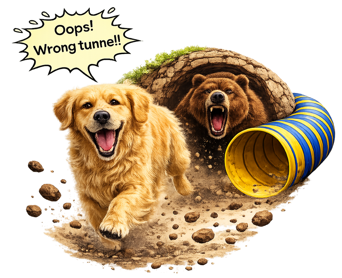 Oops! Wrong Tunnel Golden Retriever shirt design