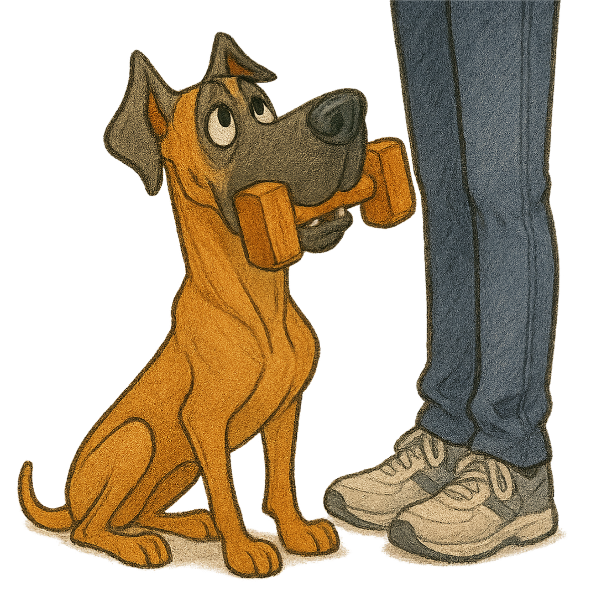 Dumbbell Retrieve - Fawn Great Dane shirt design