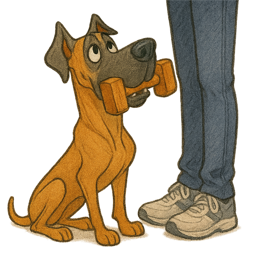Dumbbell Retrieve - Fawn Great Dane