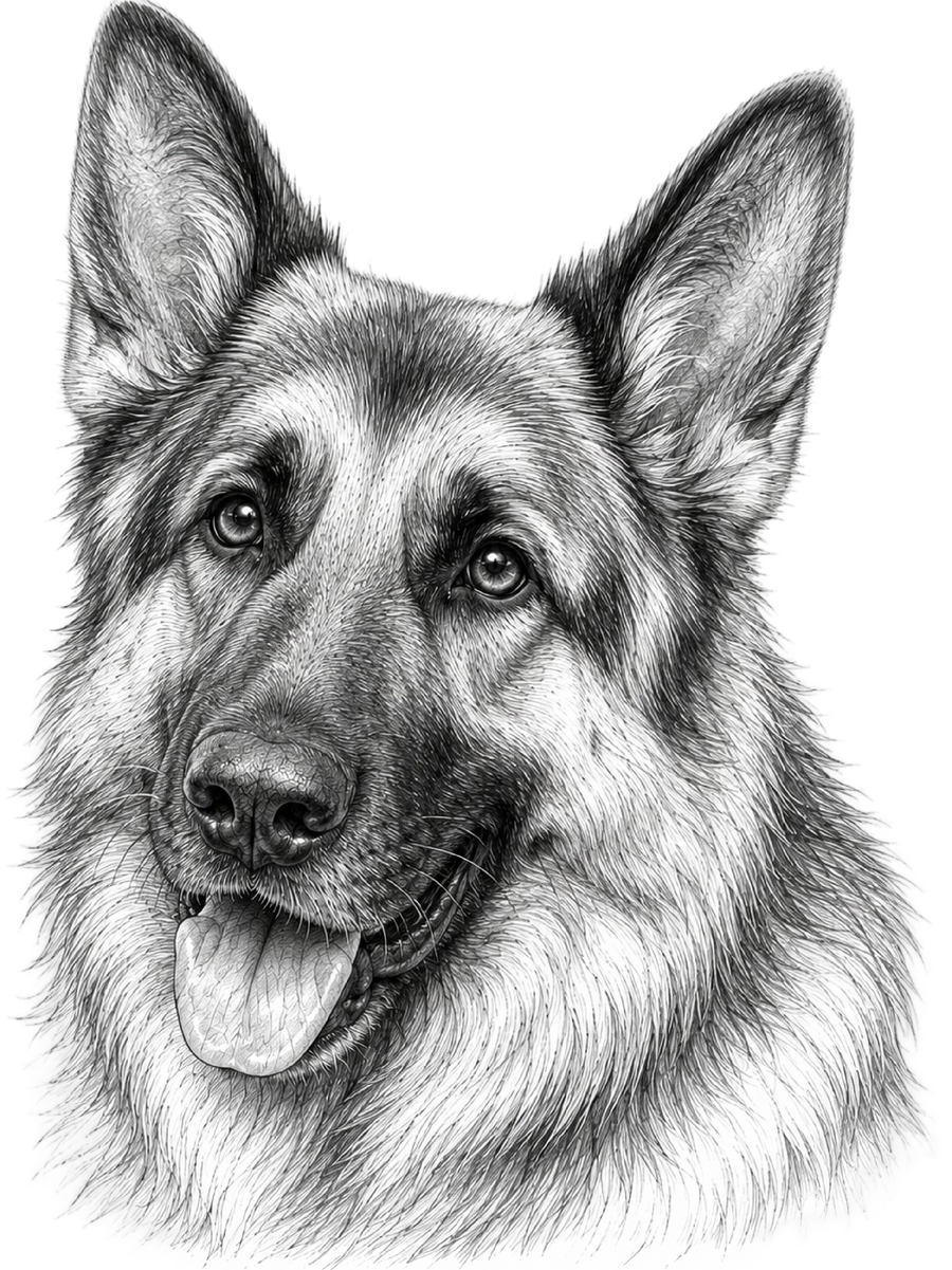 German Shepherd Pencil Sketch