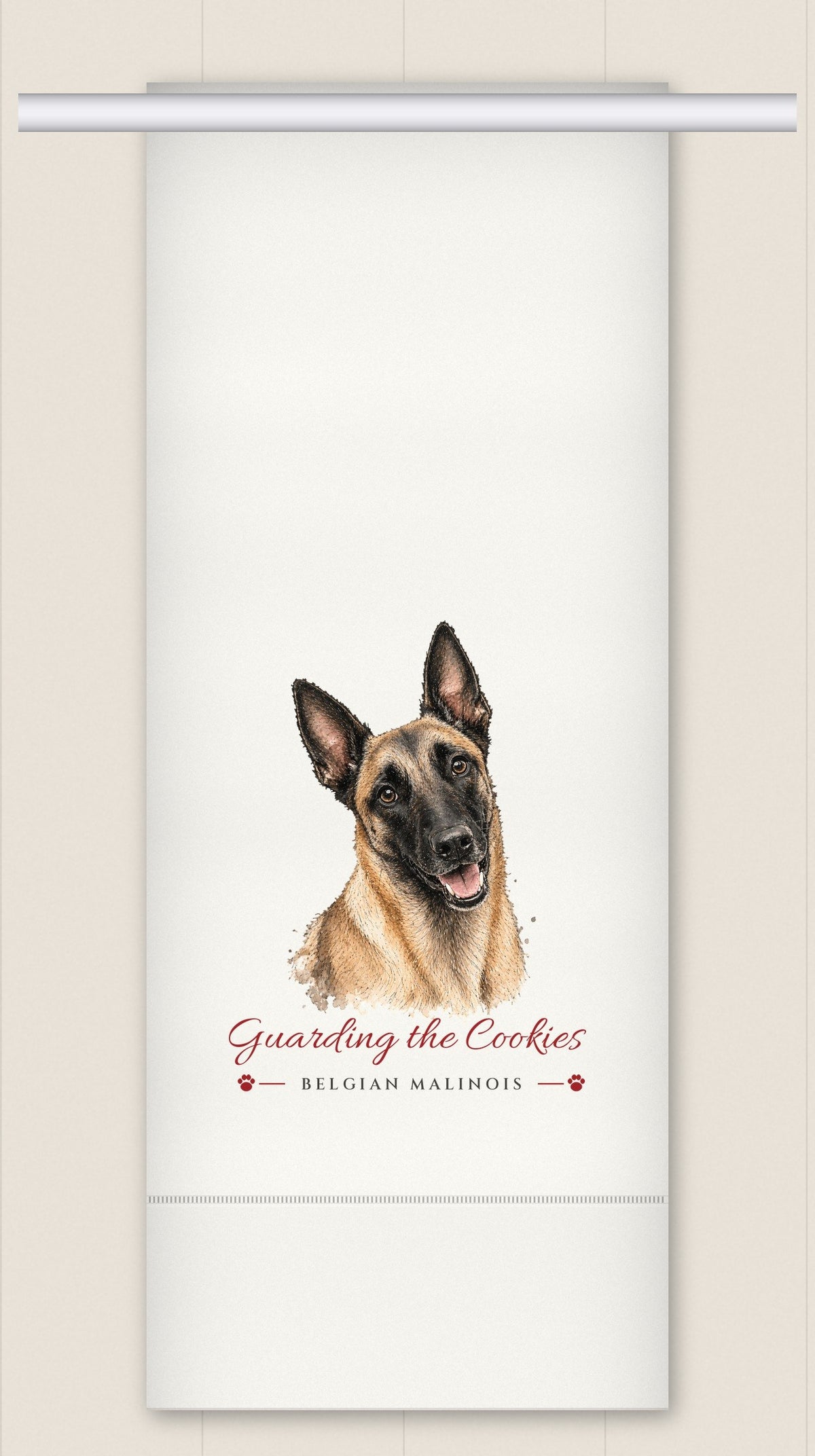 Belgian Malinois tea towel - Guarding the Cookies