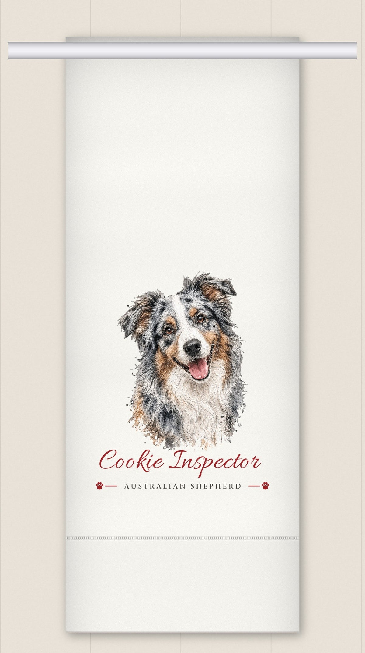 Australian Shepherd - Blue Merle tea towel - Cookie Inspector