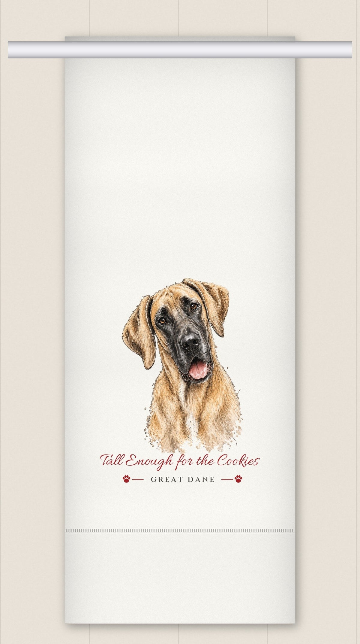 Great Dane - Fawn tea towel - Tall Enough for the Cookies