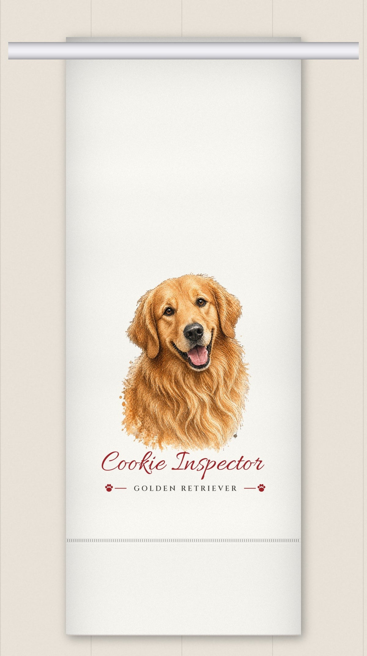 Golden Retriever tea towel - Cookie Inspector