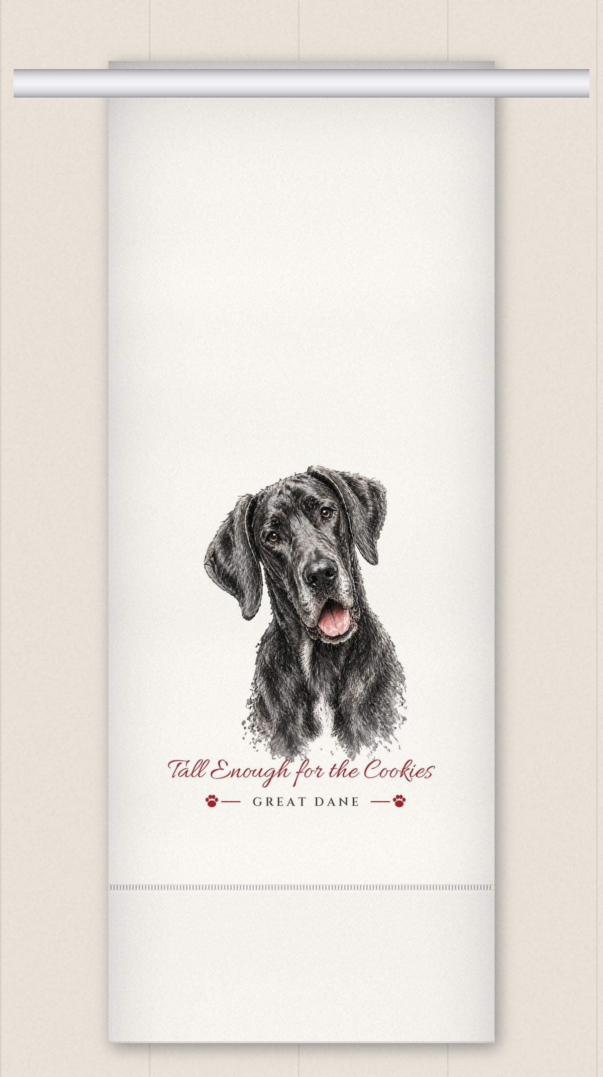 Great Dane - Merle tea towel - Tall Enough for the Cookies