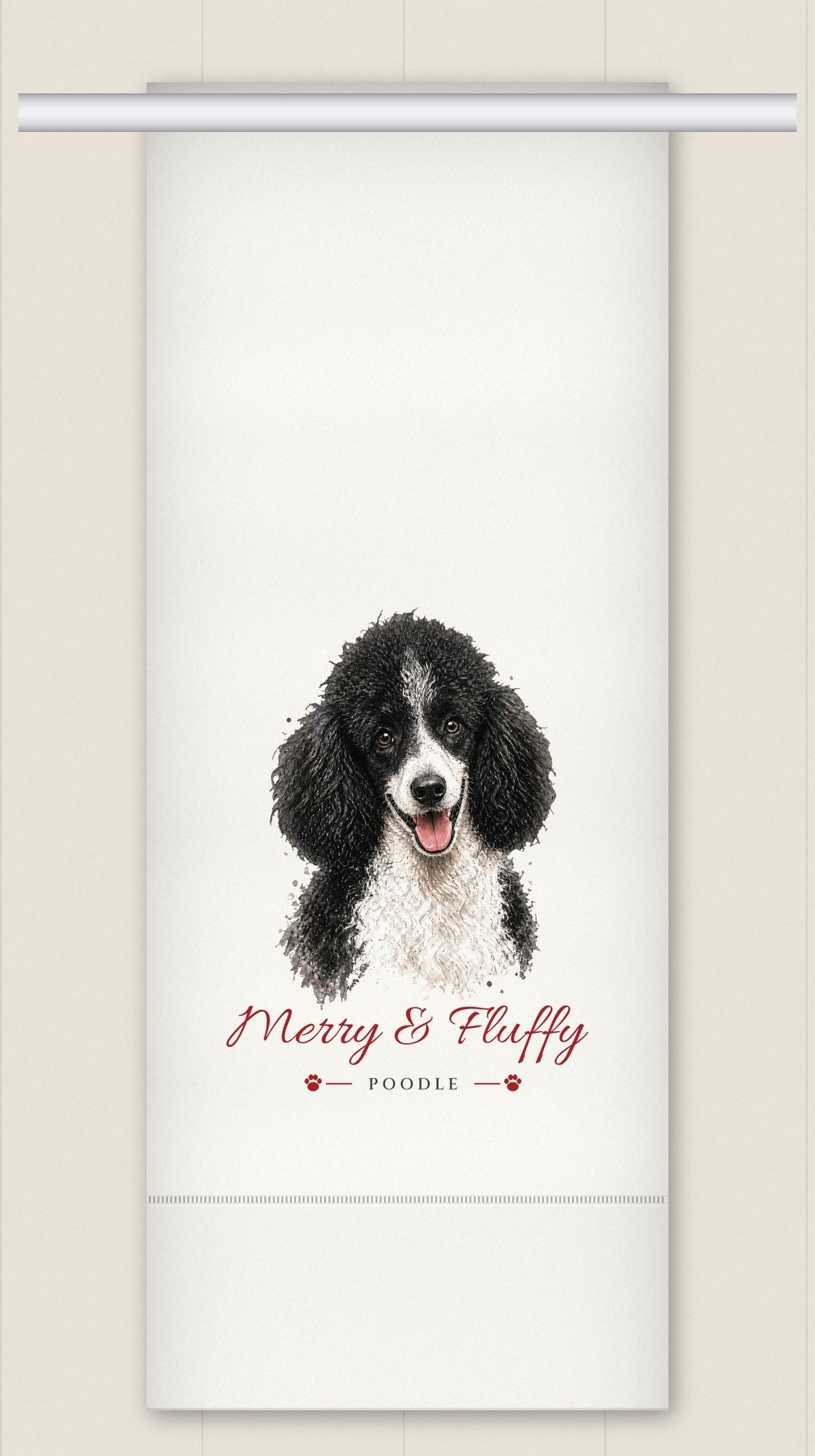 Poodle - Parti tea towel - Merry & Fluffy