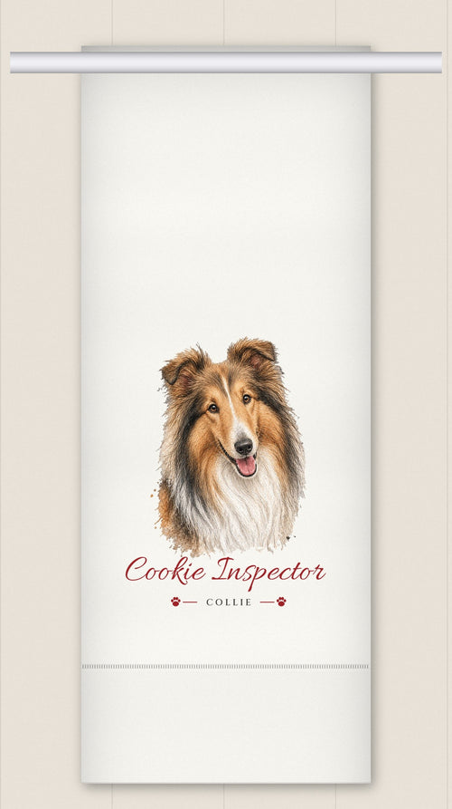 Collie tea towel - Cookie Inspector