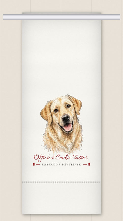 Labrador Retriever - Yellow Lab tea towel - Official Cookie Taster