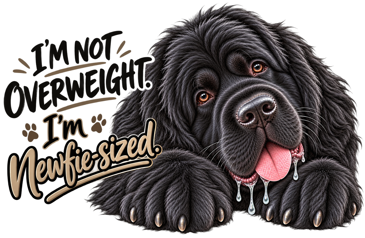 I'm Not Overweight, I'm Newfie-Sized shirt design