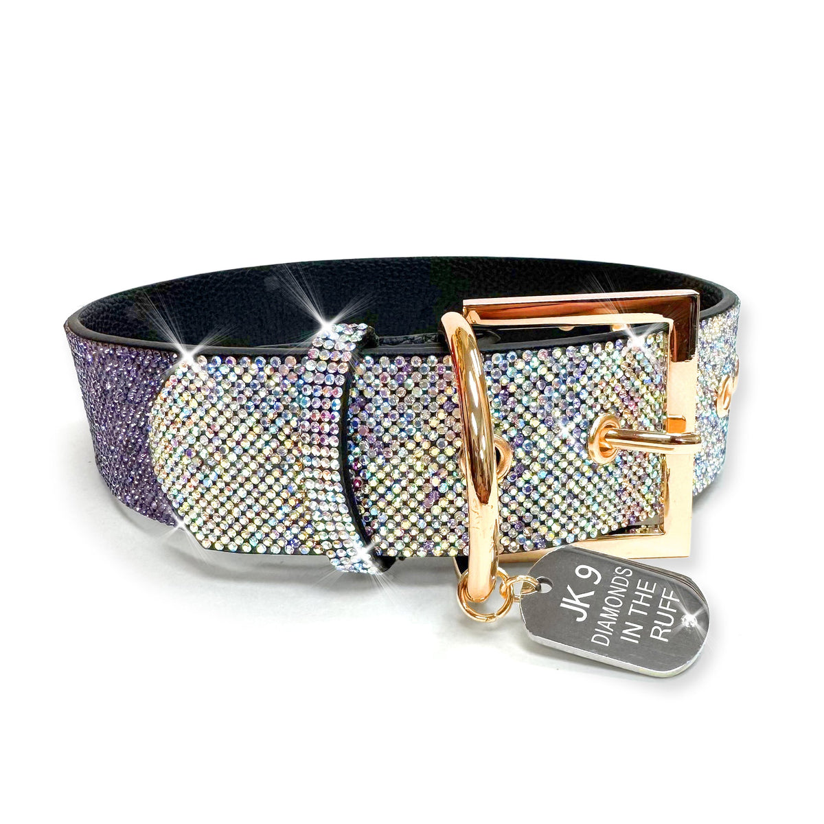 Jacqueline Kent Diamonds in the Ruff dog collar in Purple Ombré, Large