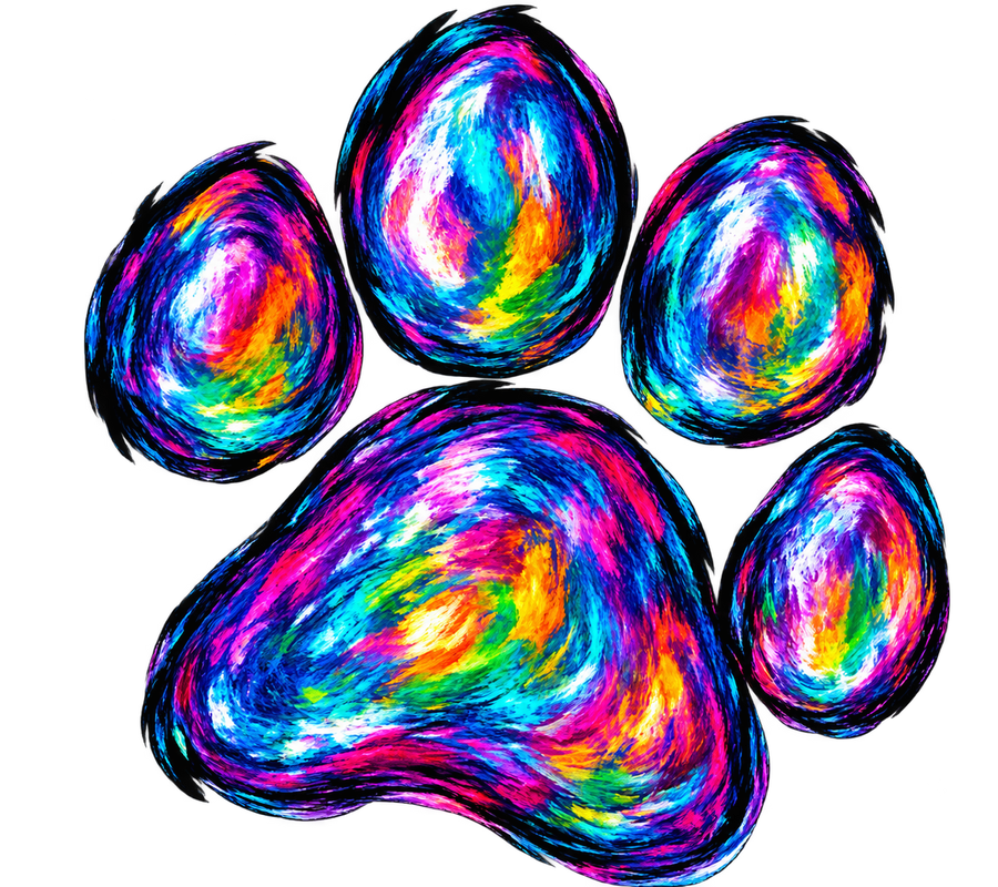 Rainbow Paw Print