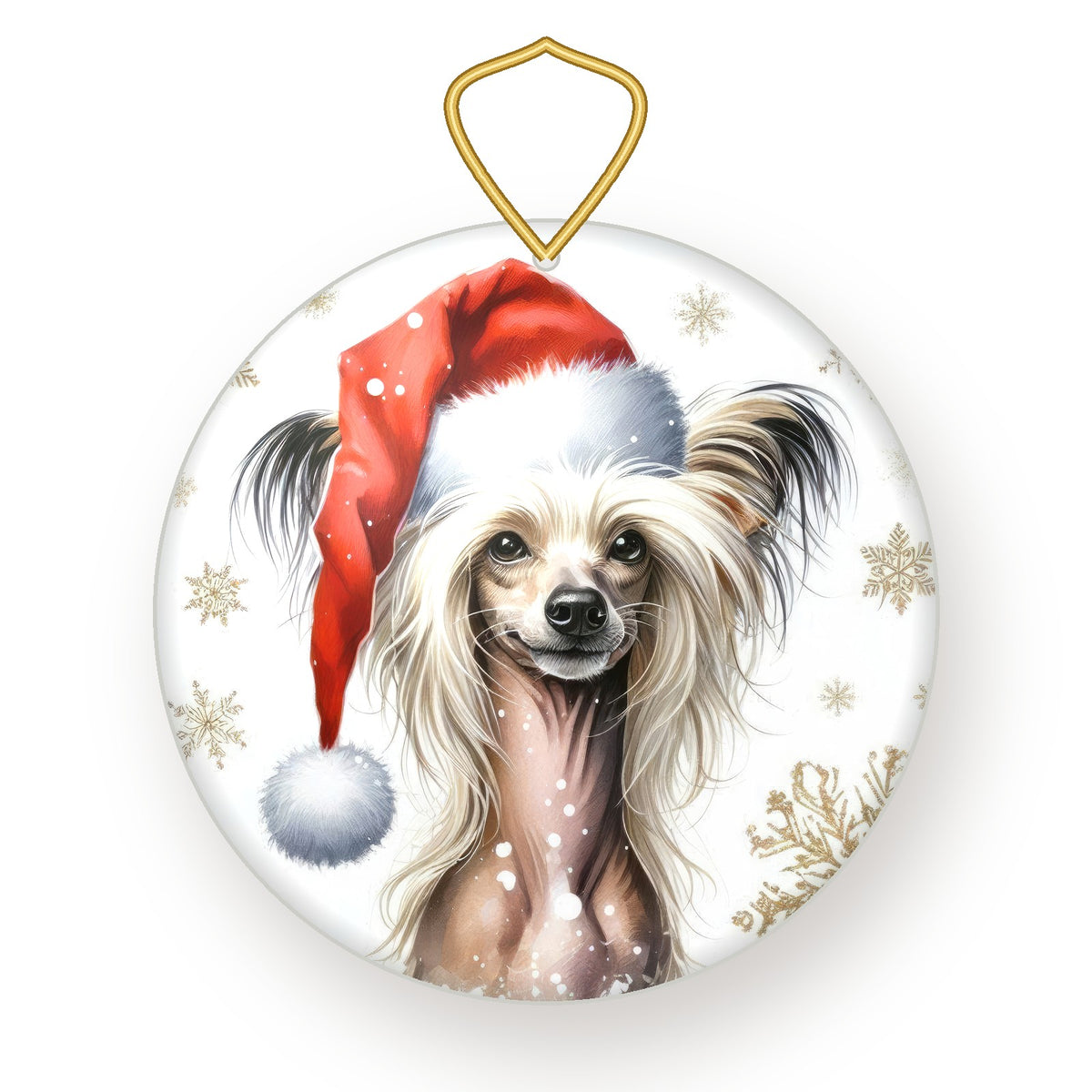 Chinese Crested Christmas ornament