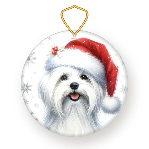Maltese Christmas ornament