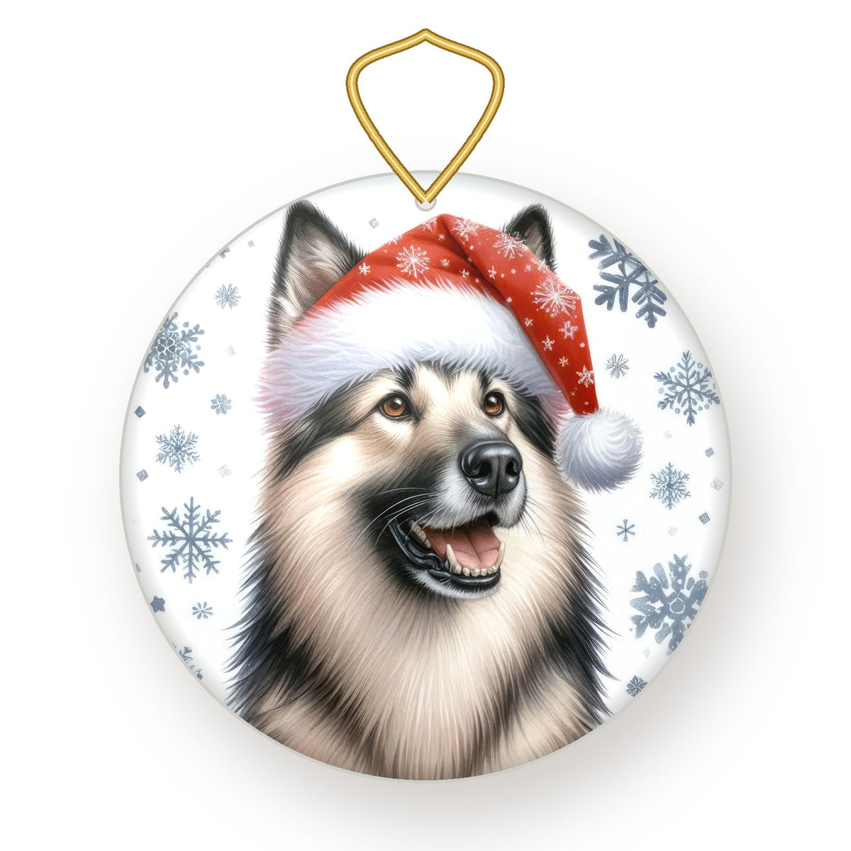 Norwegian Elkhound Christmas ornament