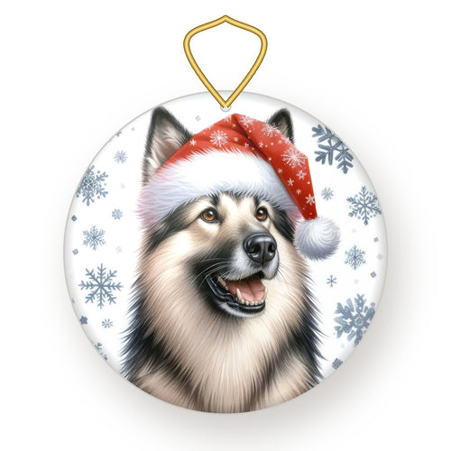 Norwegian Elkhound Christmas ornament
