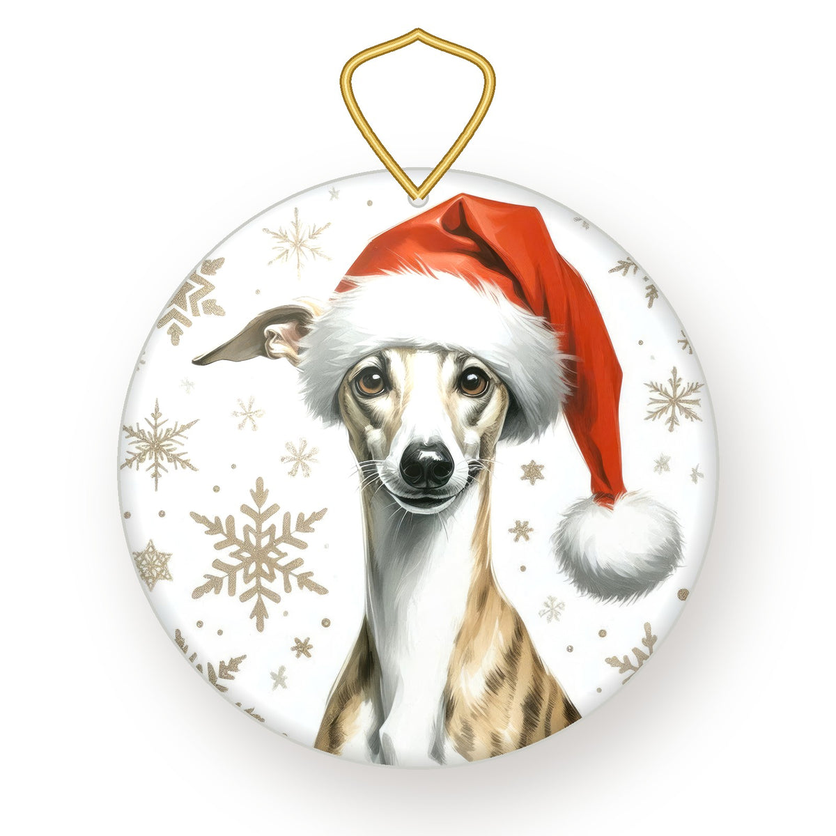 Whippet Christmas ornament