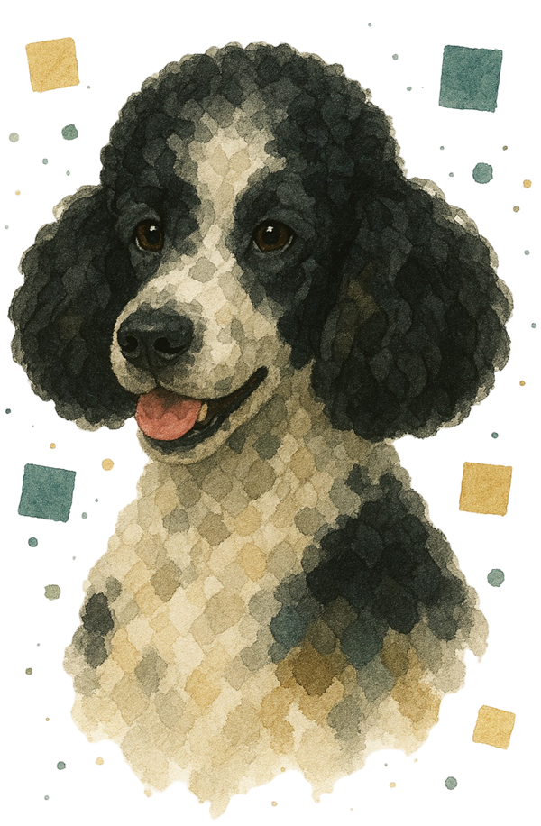 Parti Poodle Watercolor