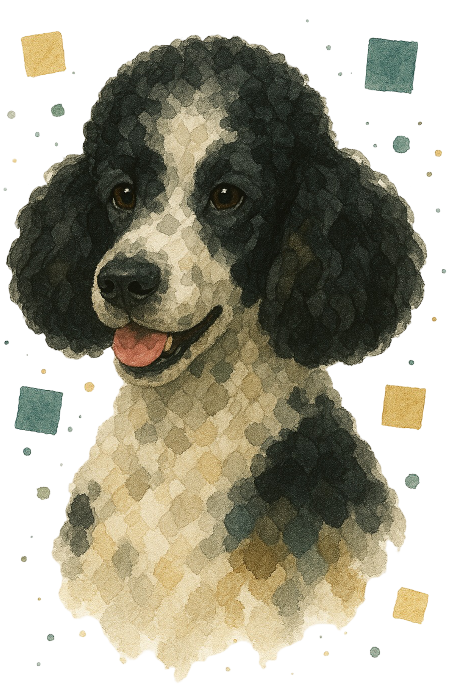 Parti Poodle Watercolor
