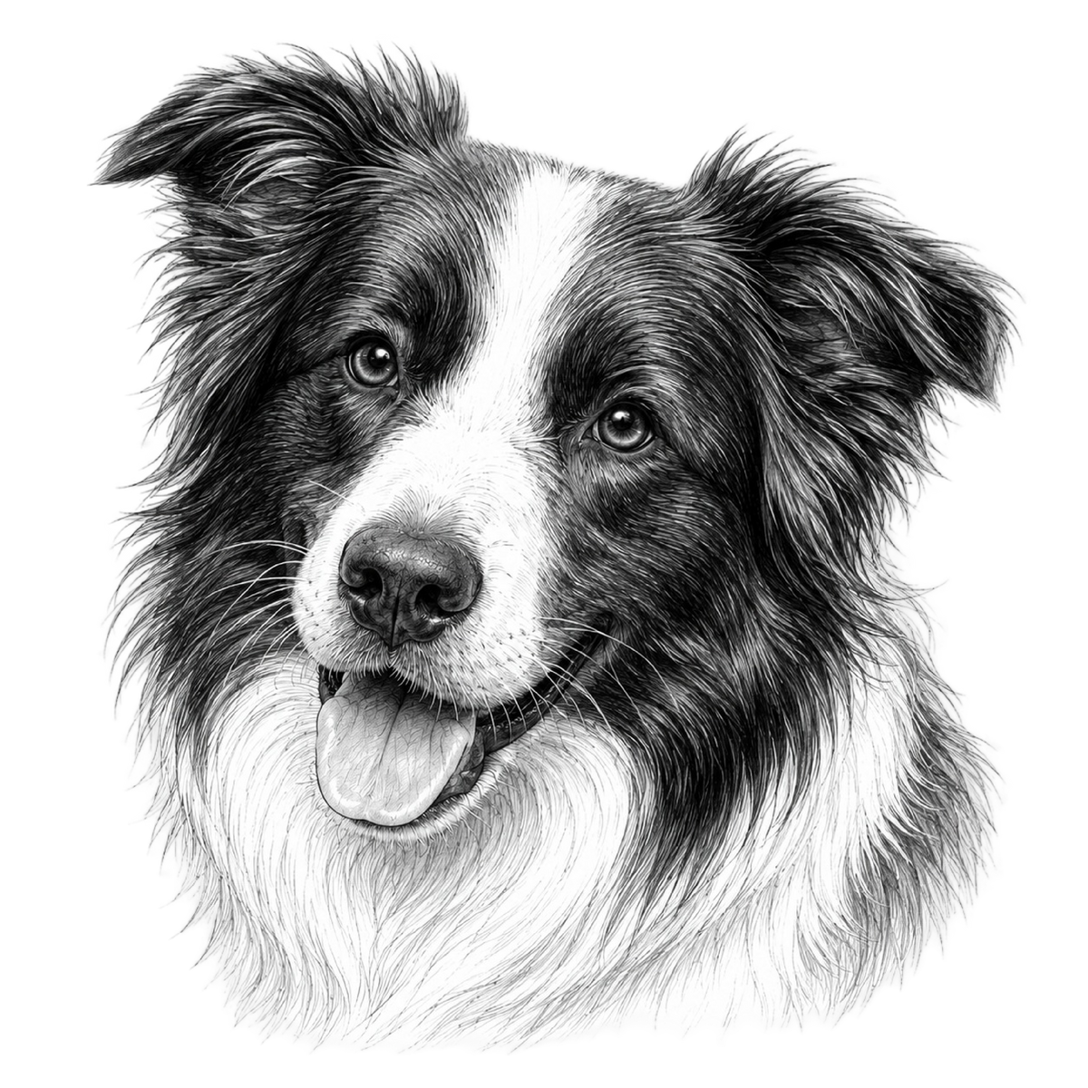 Border Collie Pencil Sketch shirt design