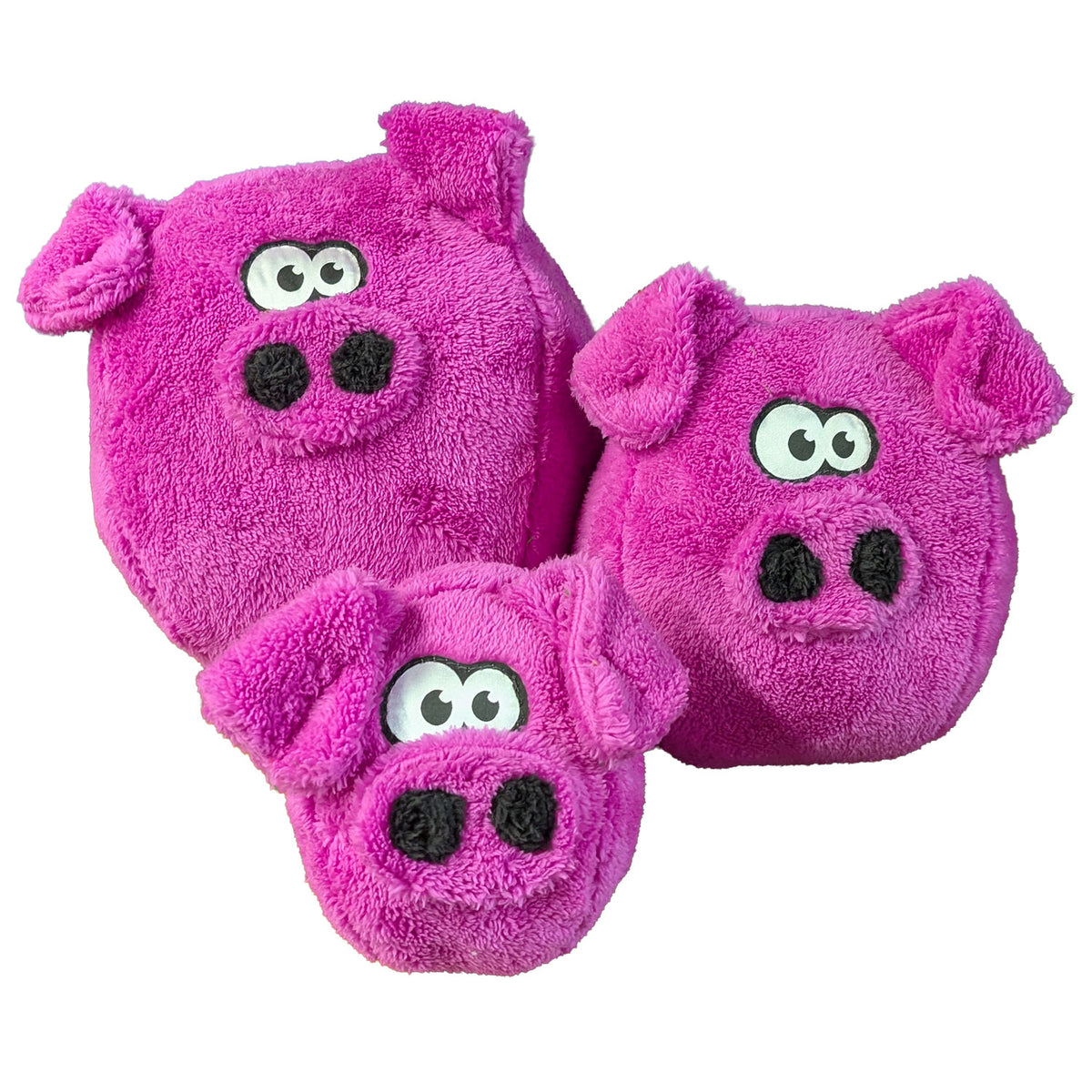 Cycle Dog Duraplush FuzzBall Piglet dog toys, three sizes