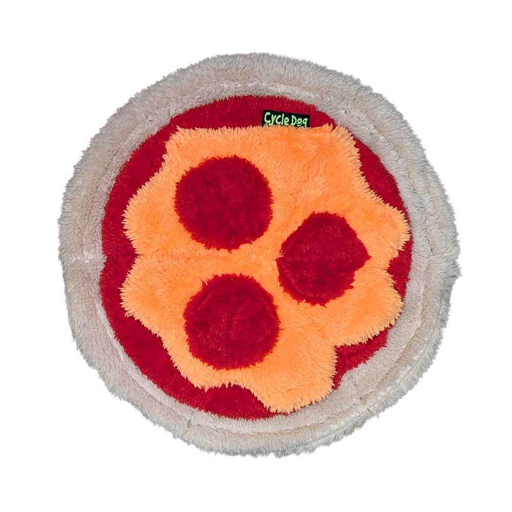 Cycle Dog Duraplush Soft Flying Pizza dog toy, top view