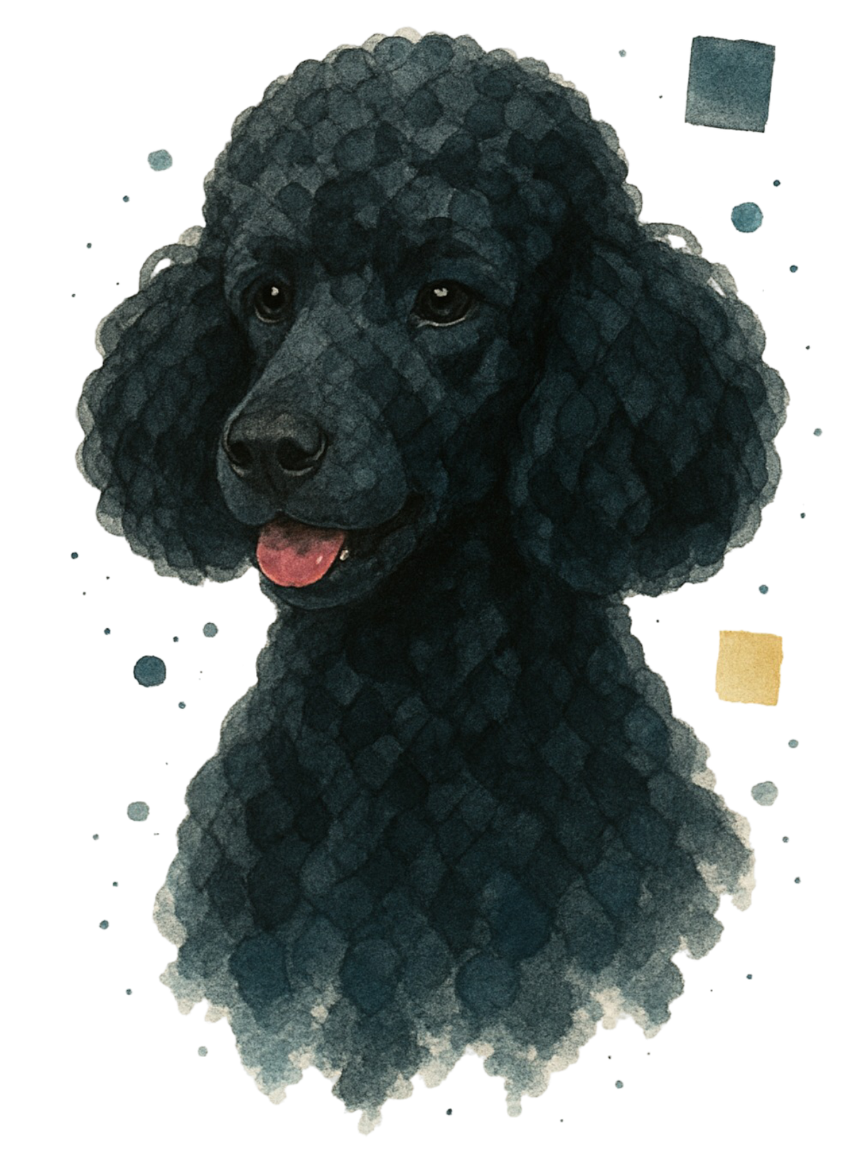 Black Poodle Watercolor shirt design