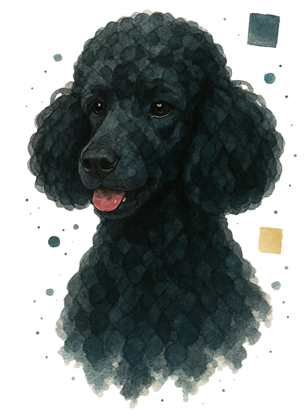 Black Poodle Watercolor