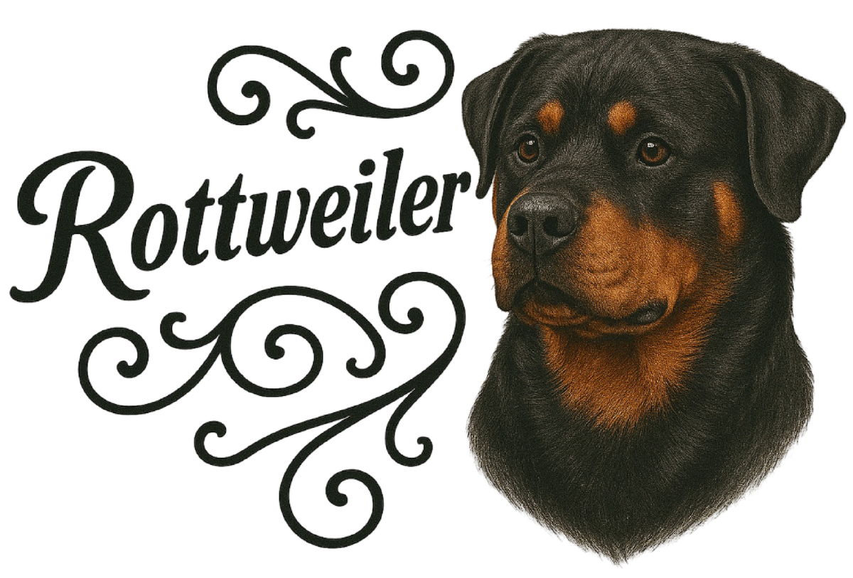 Rottweiler Portrait & Script shirt design