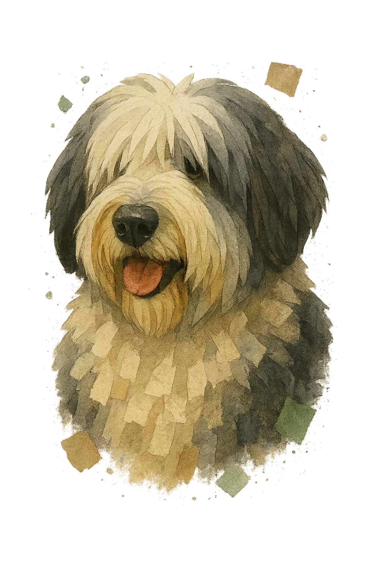 Sheepdog Watercolor - Gray shirt design