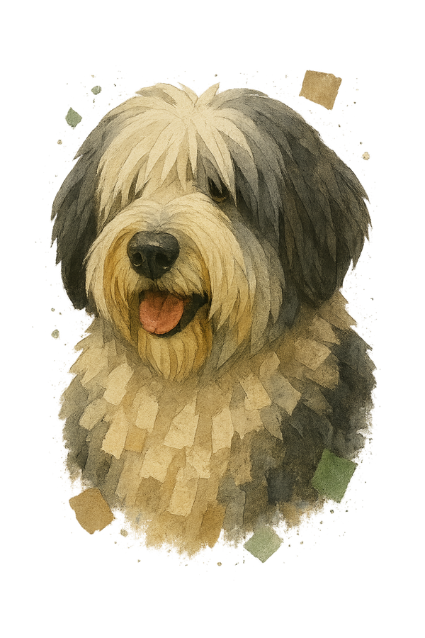 Sheepdog Watercolor - Gray