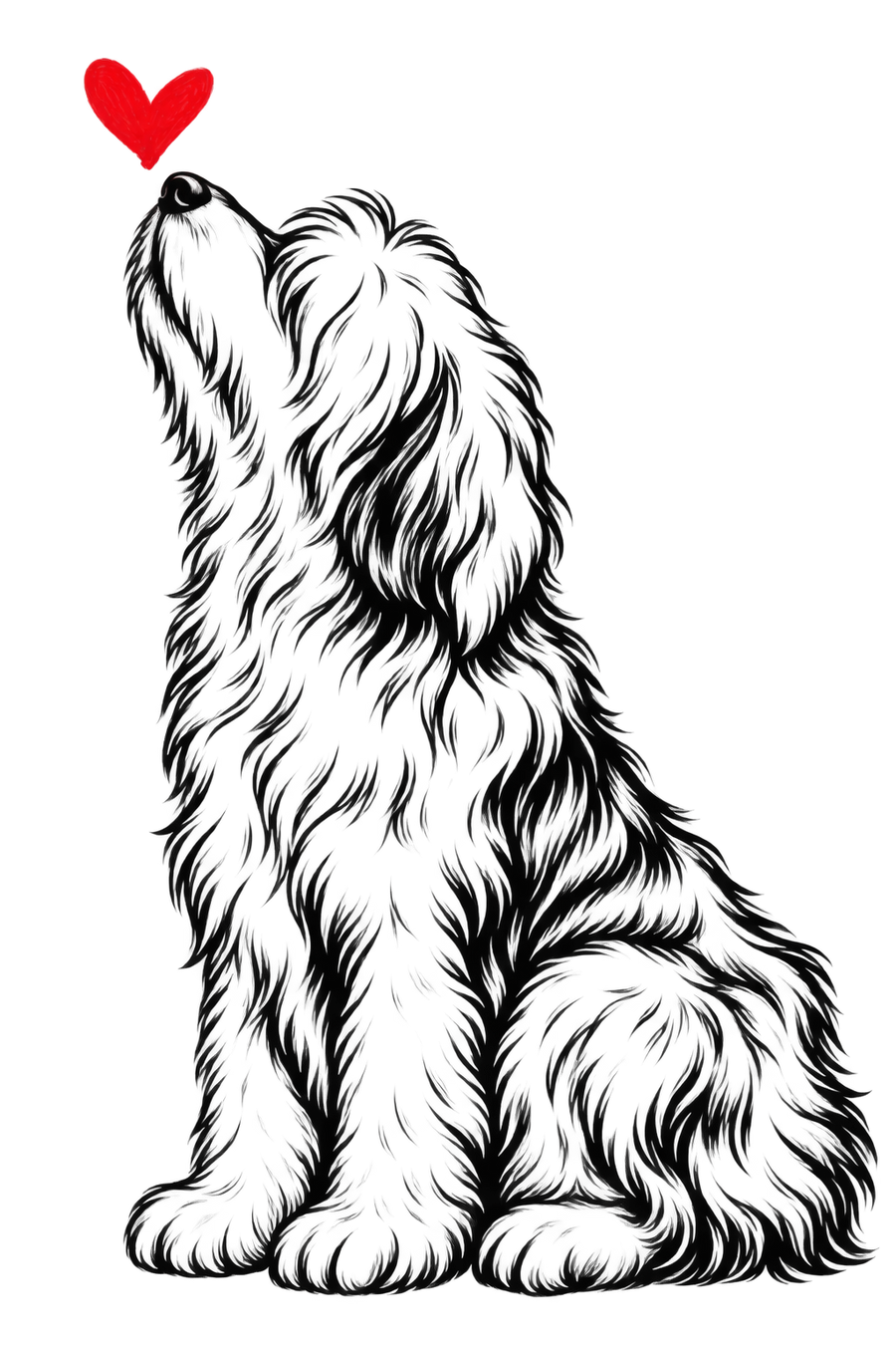 Sheepdog Heart - Line Art
