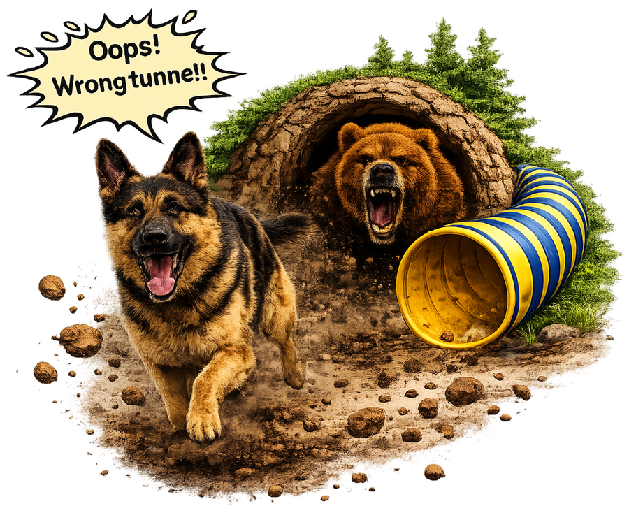 Oops! Wrong Tunnel - German Shepherd