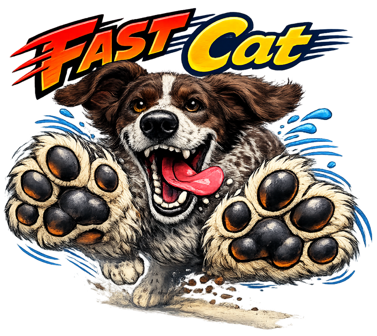 Fast CAT Big Paws German Shorthaired Pointer shirt design