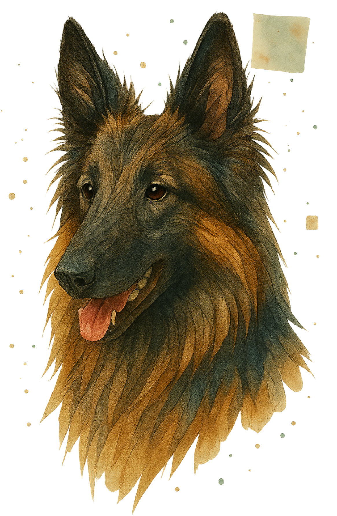 Belgian Tervuren Watercolor - Dark shirt design