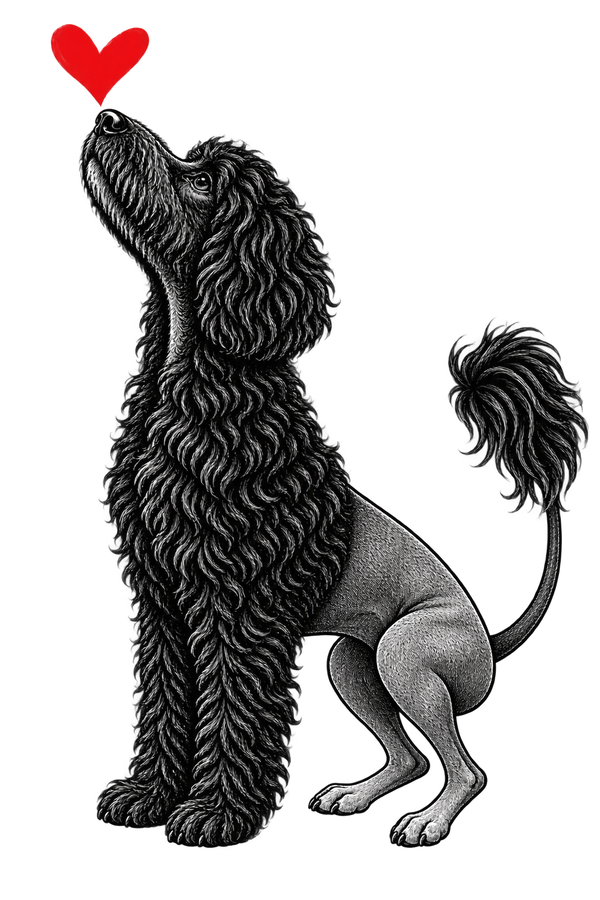 Portuguese Water Dog Heart - Black