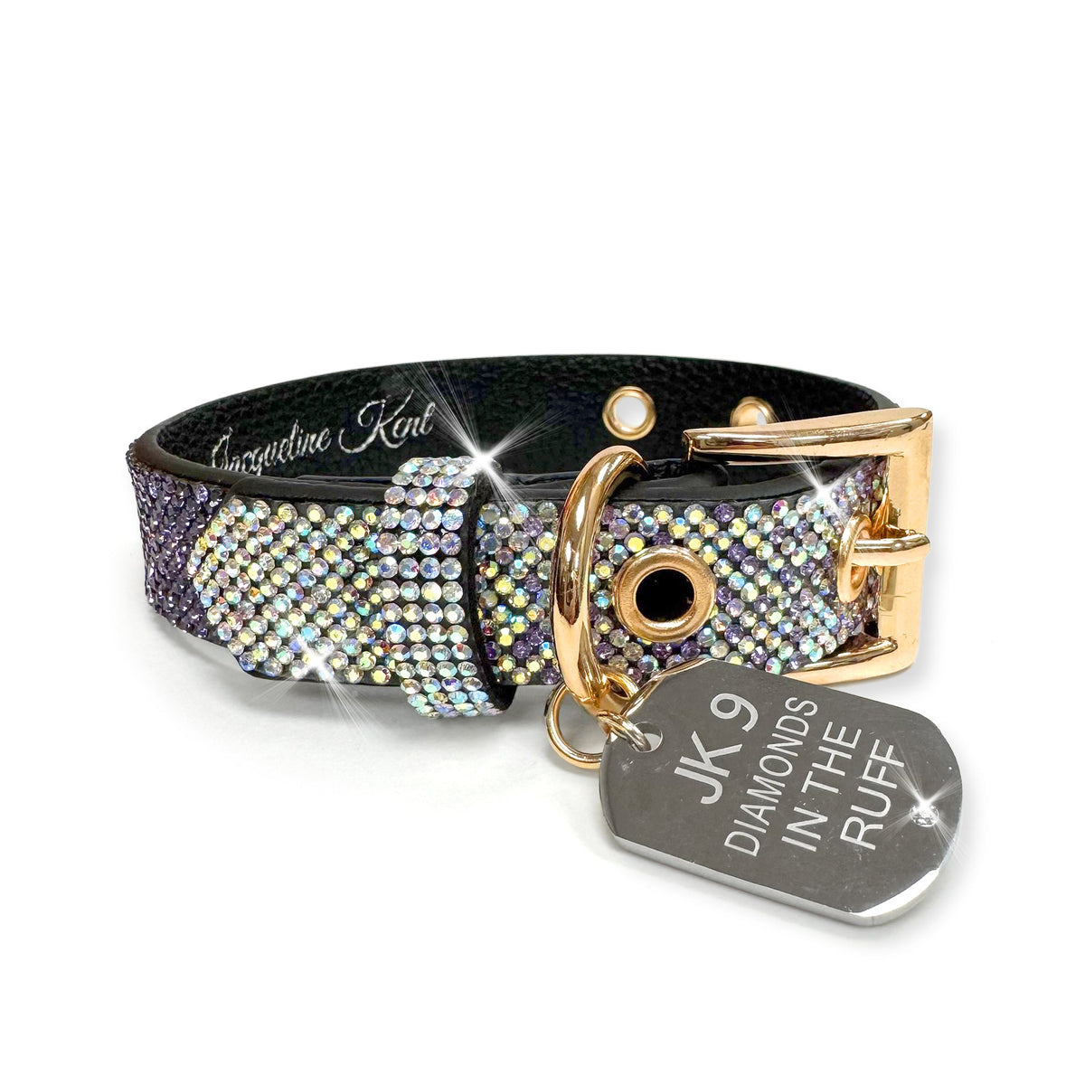 Jacqueline Kent Diamonds in the Ruff dog collar in Purple Ombré, Small
