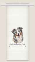 Australian Shepherd - Blue Merle tea towel - I'm Watching You Cook