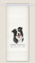 Border Collie tea towel - Kitchen Supervisor