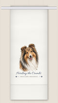 Shetland Sheepdog tea towel - Herding the Crumbs