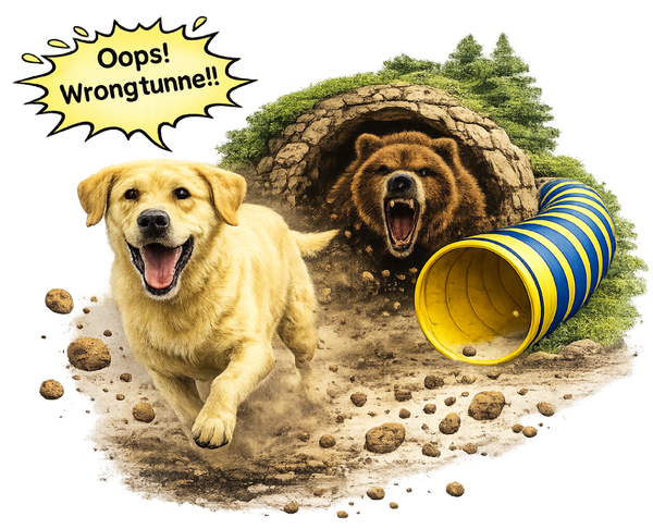 Oops! Wrong Tunnel - Yellow Lab